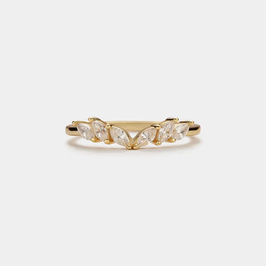 Gold Angel Wing Stacking Ring